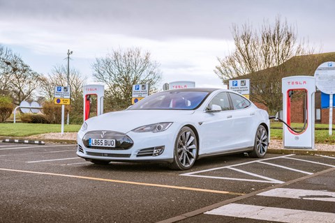 Tesla Model S: becoming a familiar sight on our roads for execs wanting an EV